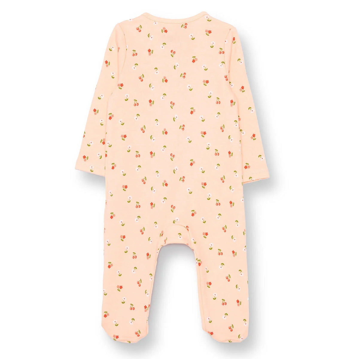 HelloBaby Girls Footed Romper Cherry Zip-up Crew Neck Long Leg Long Sleeve - Salmon | Luxury Home Accessories | Heulog Glow
