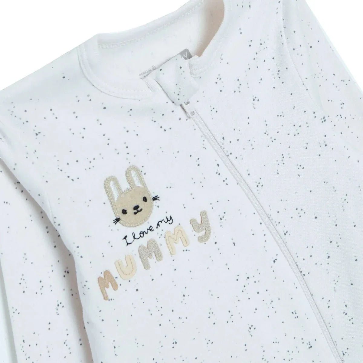 HelloBaby Girls Footed Sleepsuit Polka Dot Print Zip Fastening Crew Neck Full Length Long Sleeve - Ecru | Luxury Home Accessories | Heulog Glow