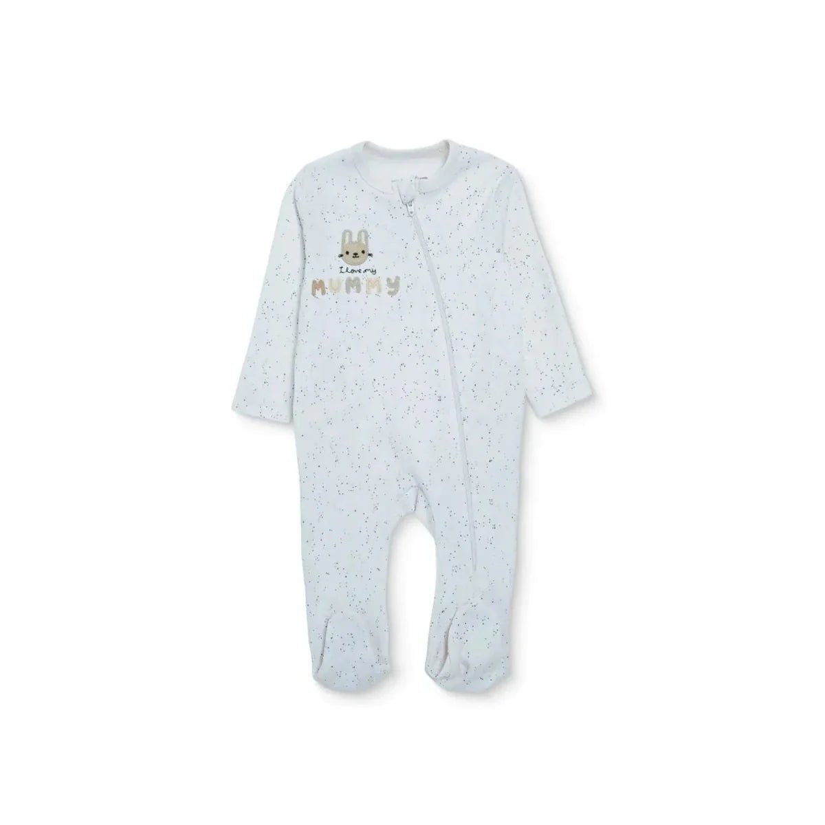 HelloBaby Girls Footed Sleepsuit Polka Dot Print Zip Fastening Crew Neck Full Length Long Sleeve - Ecru | Luxury Home Accessories | Heulog Glow