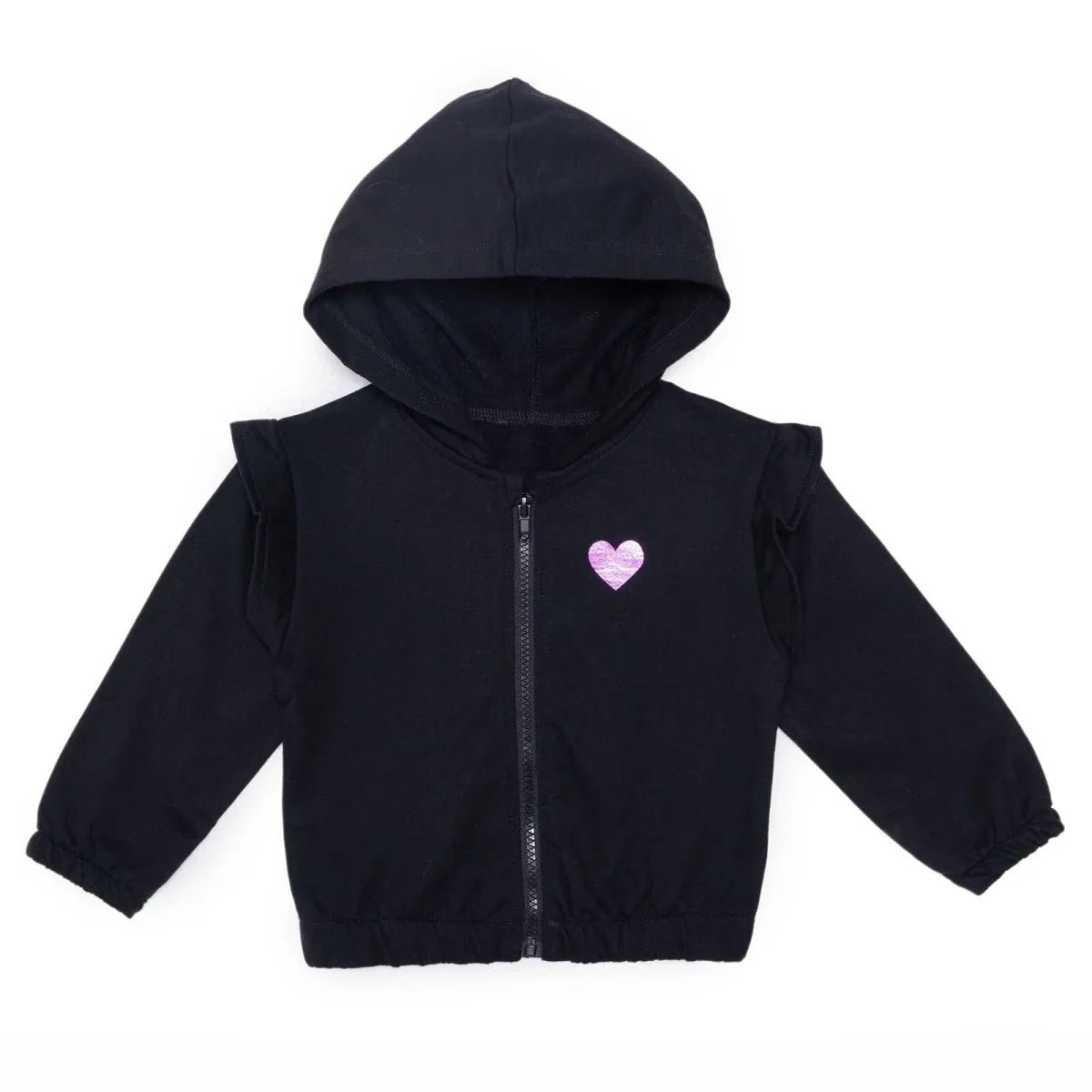 HelloBaby Girls Hooded Cardigan Crew Neck Long Sleeve - Black | Luxury Home Accessories | Heulog Glow