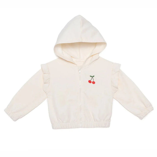 HelloBaby Girls Hooded Cardigan Crew Neck Long Sleeve - Ecru | Luxury Home Accessories | Heulog Glow