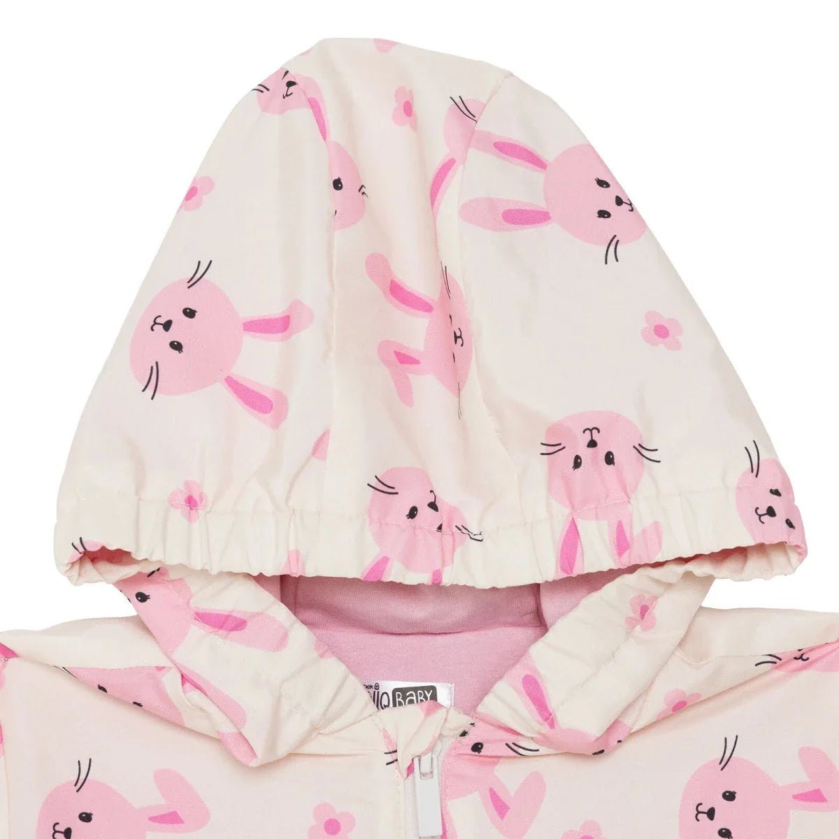 HelloBaby Girls Raincoat Flower Zip-up Hooded Long Sleeve - Ecru Printed | Luxury Home Accessories | Heulog Glow