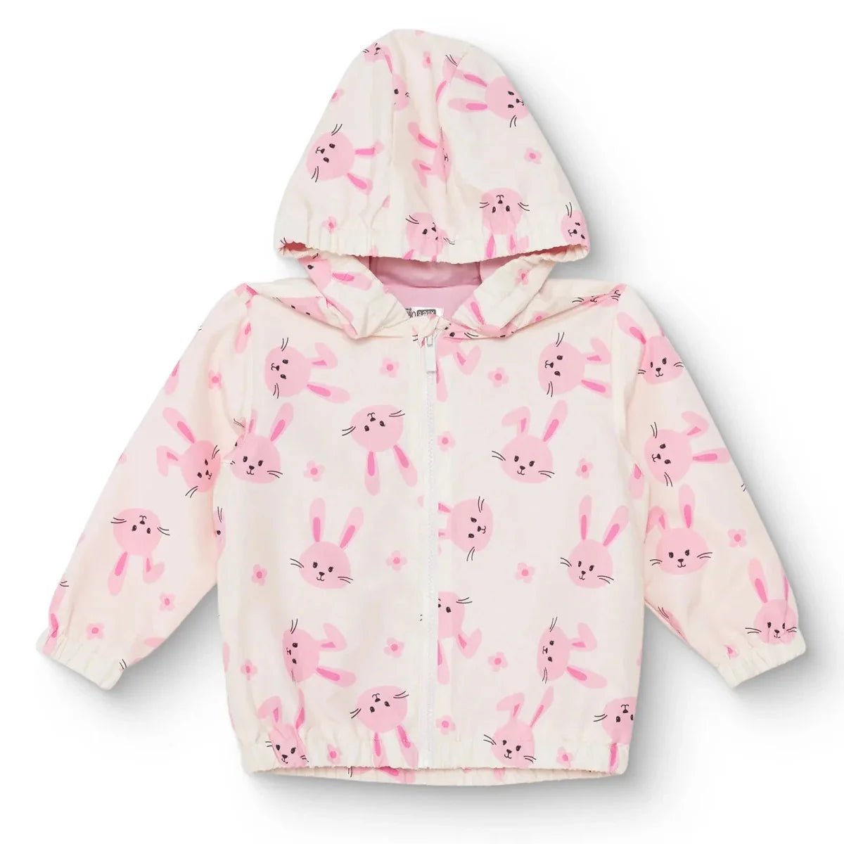HelloBaby Girls Raincoat Flower Zip-up Hooded Long Sleeve - Ecru Printed | Luxury Home Accessories | Heulog Glow