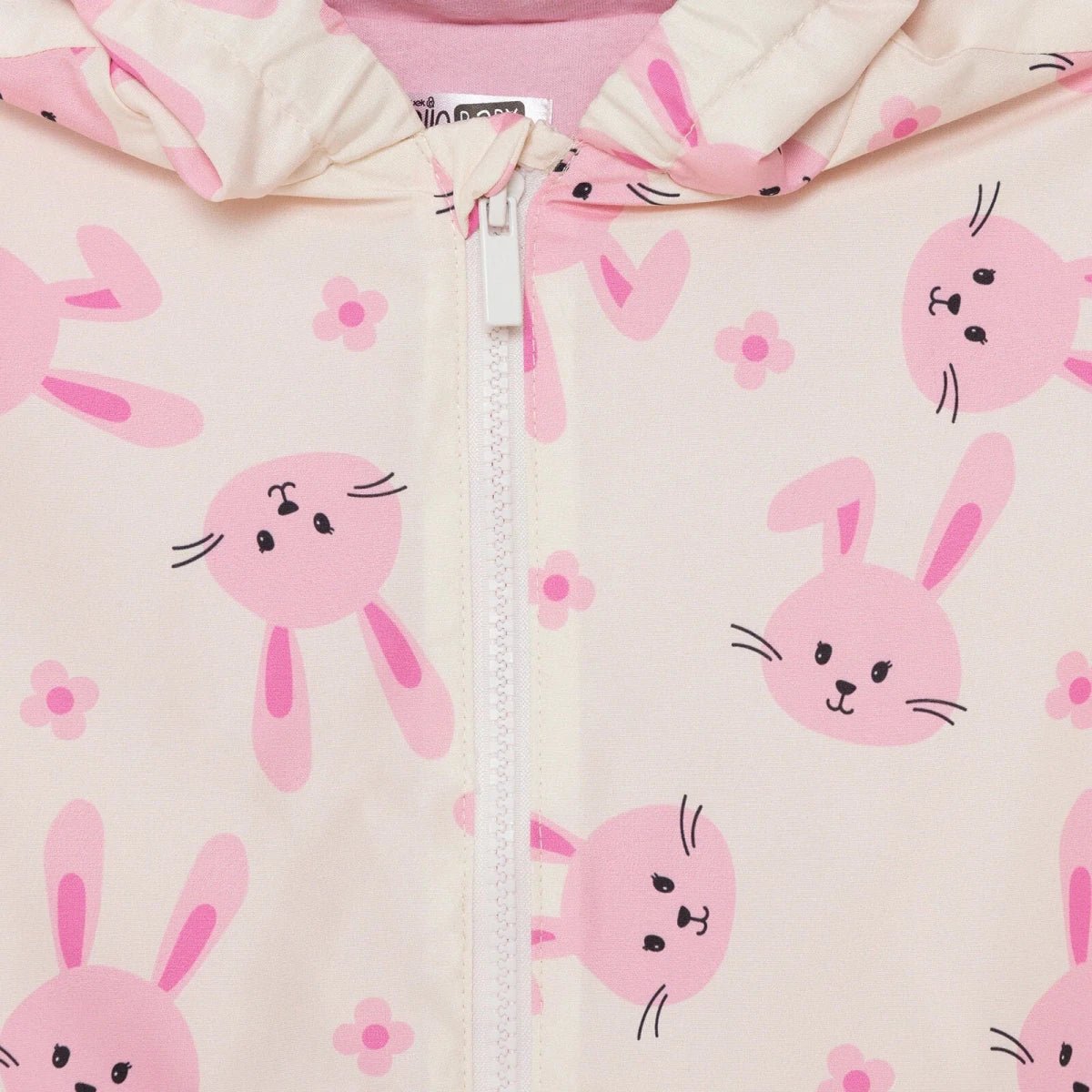 HelloBaby Girls Raincoat Flower Zip-up Hooded Long Sleeve - Ecru Printed | Luxury Home Accessories | Heulog Glow