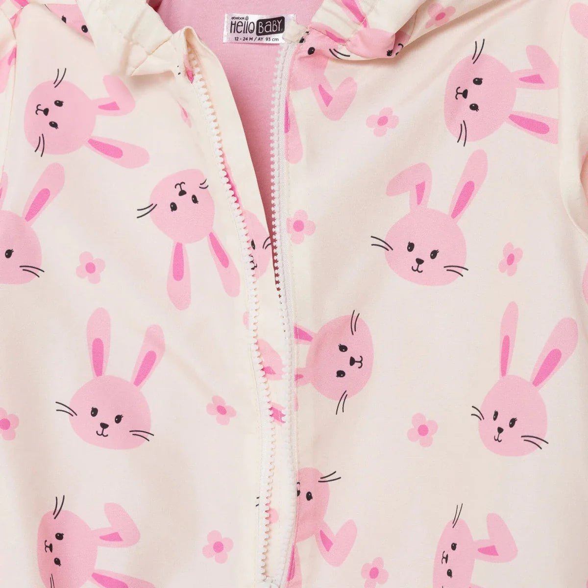 HelloBaby Girls Raincoat Flower Zip-up Hooded Long Sleeve - Ecru Printed | Luxury Home Accessories | Heulog Glow