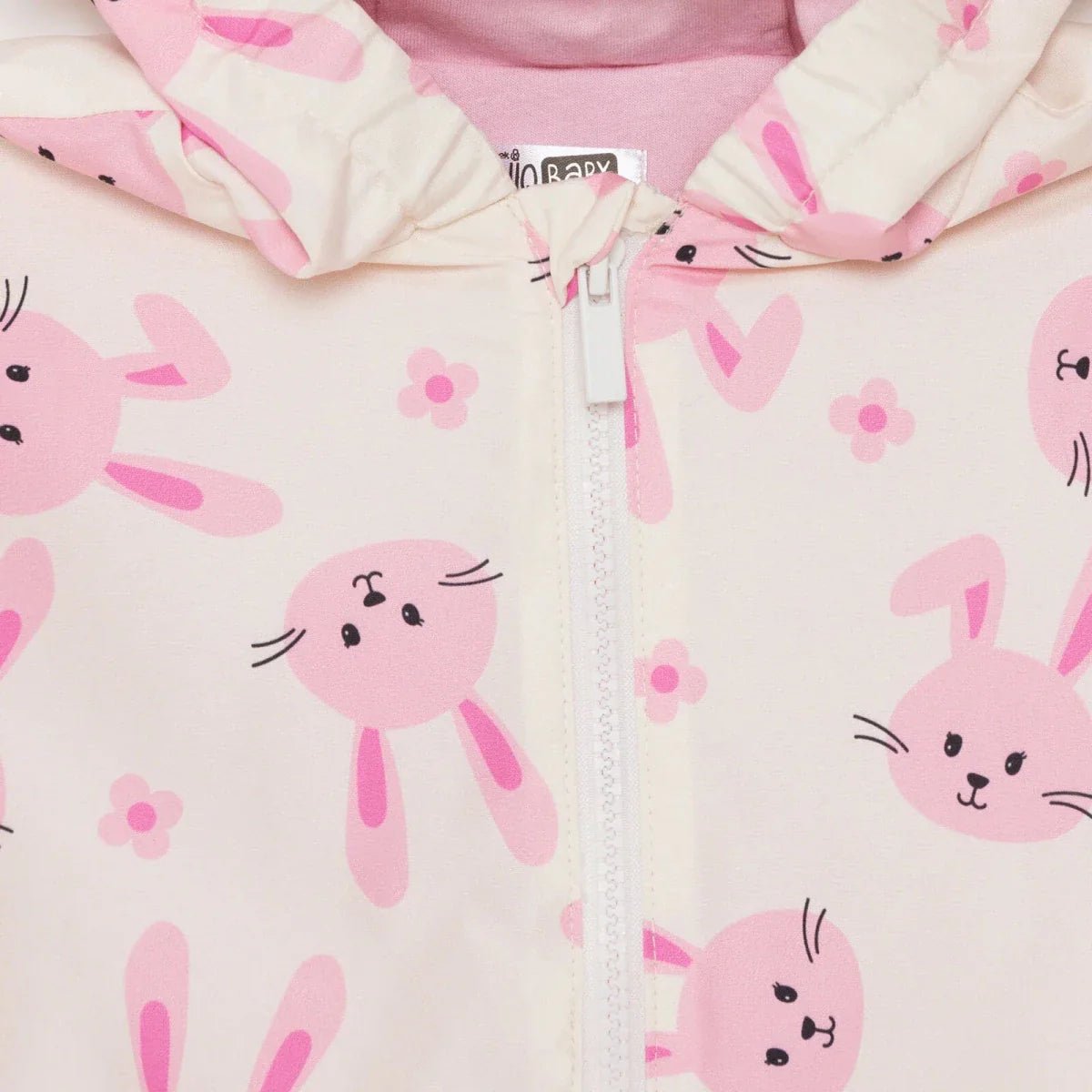 HelloBaby Girls Raincoat Flower Zip-up Hooded Long Sleeve - Ecru Printed | Luxury Home Accessories | Heulog Glow