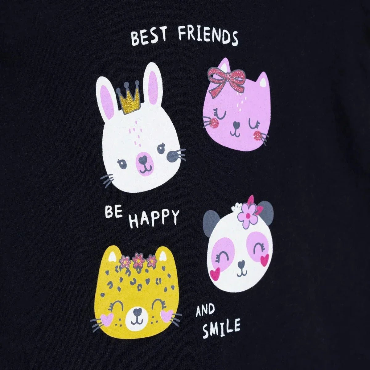 HelloBaby Girls T-shirt Animal Print Crew Neck Short Sleeve - Black | Luxury Home Accessories | Heulog Glow