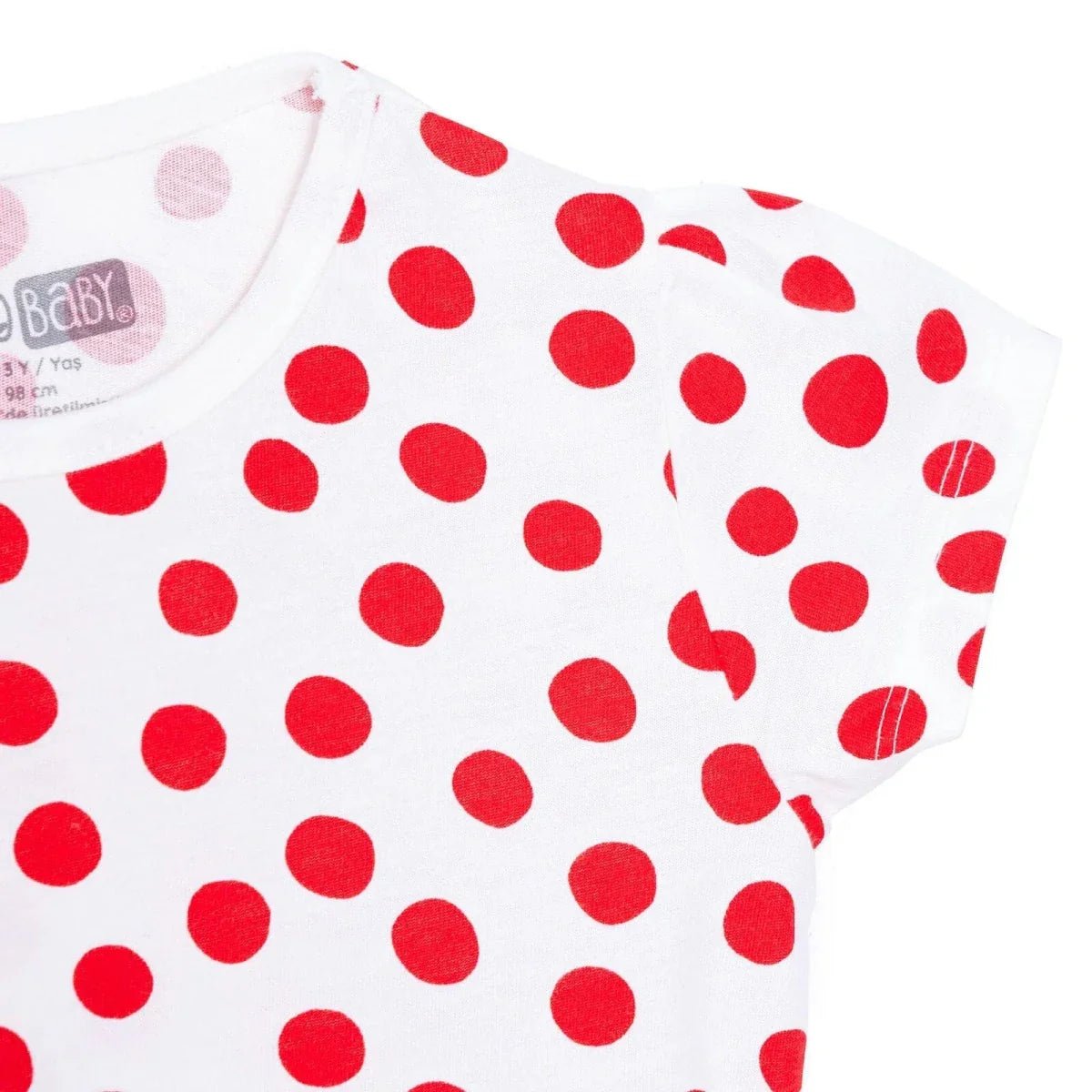 HelloBaby Girls T-shirt Polka Dot Print Crew Neck Short Sleeve - Red | Luxury Home Accessories | Heulog Glow