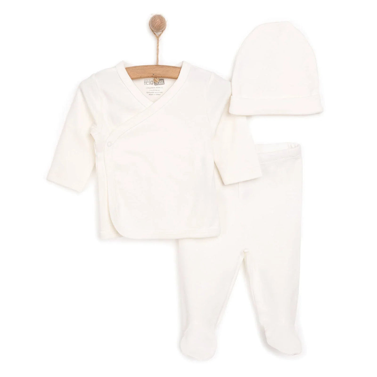 HelloBaby Newborn Organic Wrapover Top-Hat - Ecru | Luxury Home Accessories | Heulog Glow