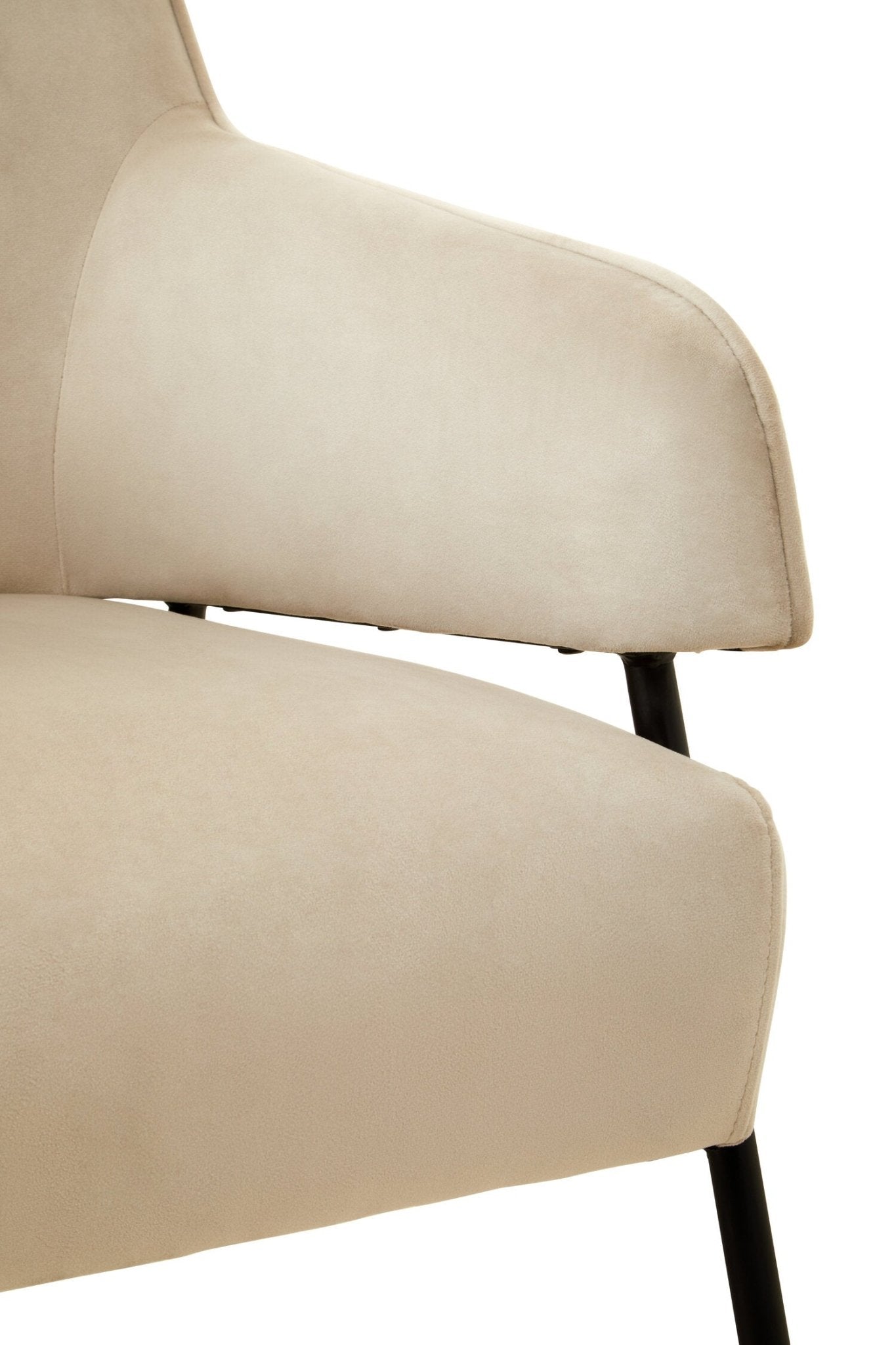 Henia Cream Velvet Chair | Luxury Home Accessories | Heulog Glow