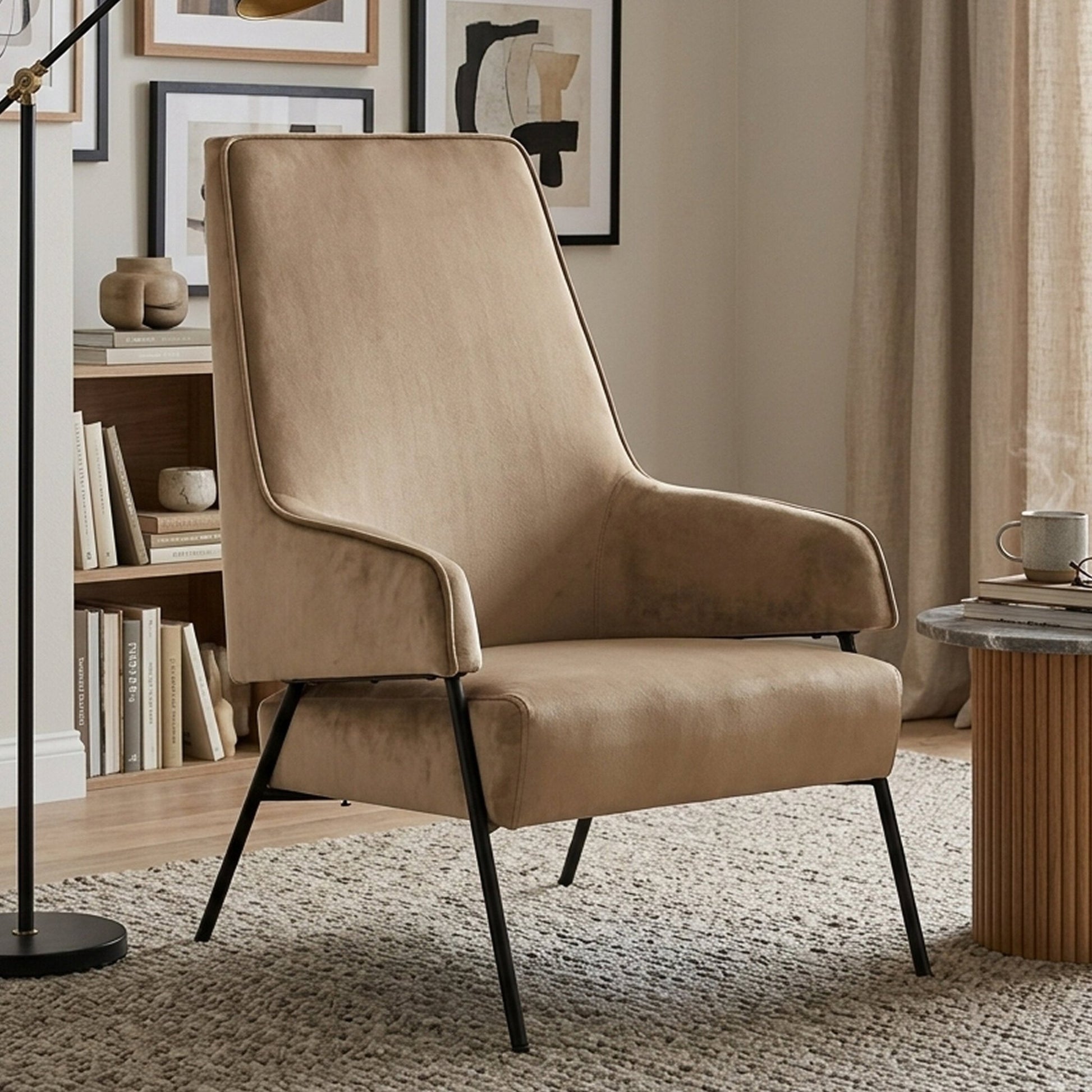 Henia Mink Velvet Chair | Luxury Home Accessories | Heulog Glow