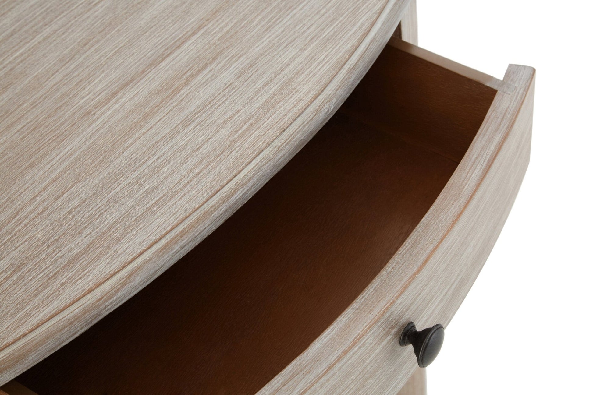 Heritage Natural Wash Half Moon One Drawer Wooden Console Table | Luxury Home Accessories | Heulog Glow
