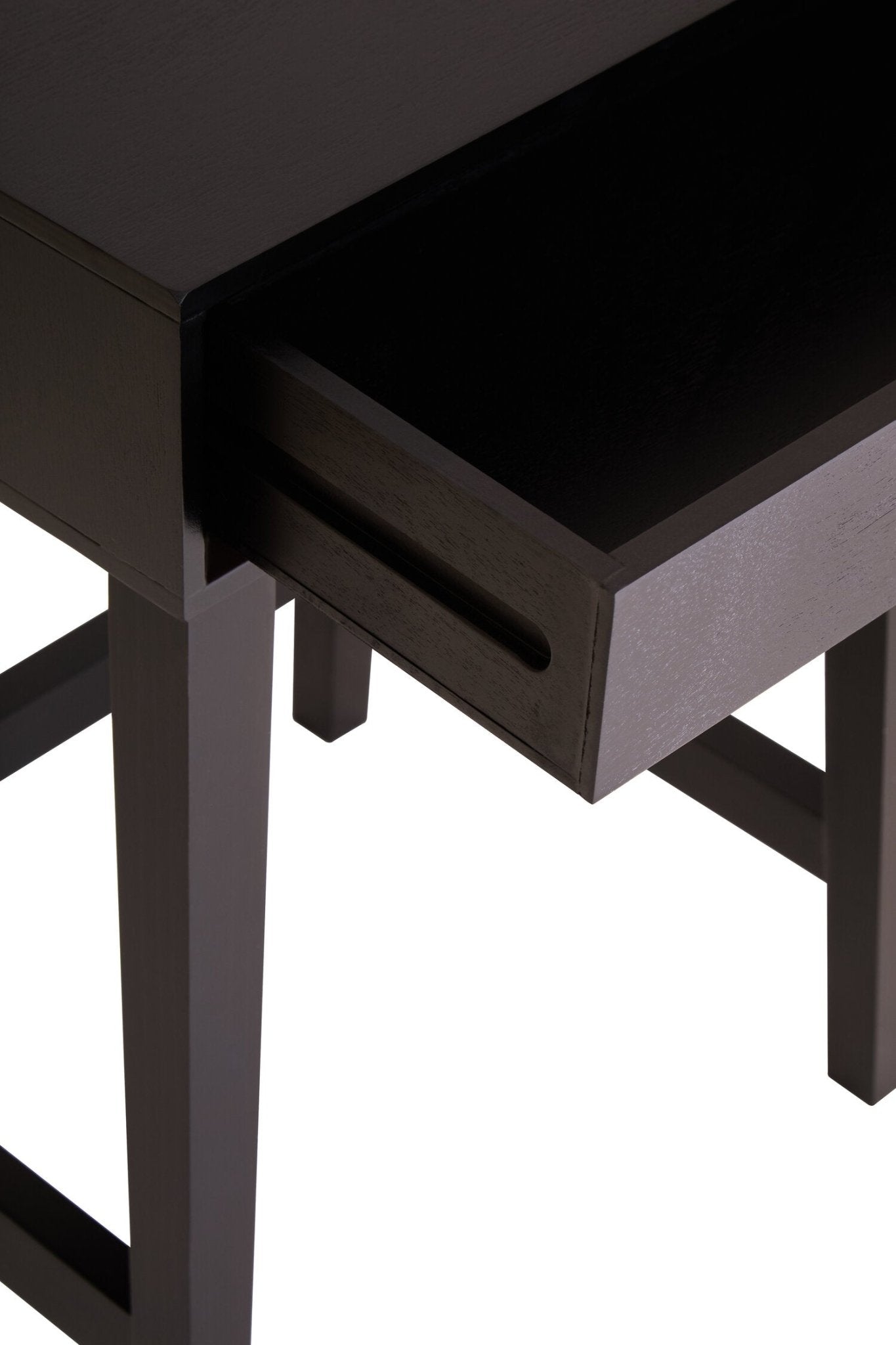 Heritage One Drawer Black Finish Wooden Side Table | Luxury Home Accessories | Heulog Glow