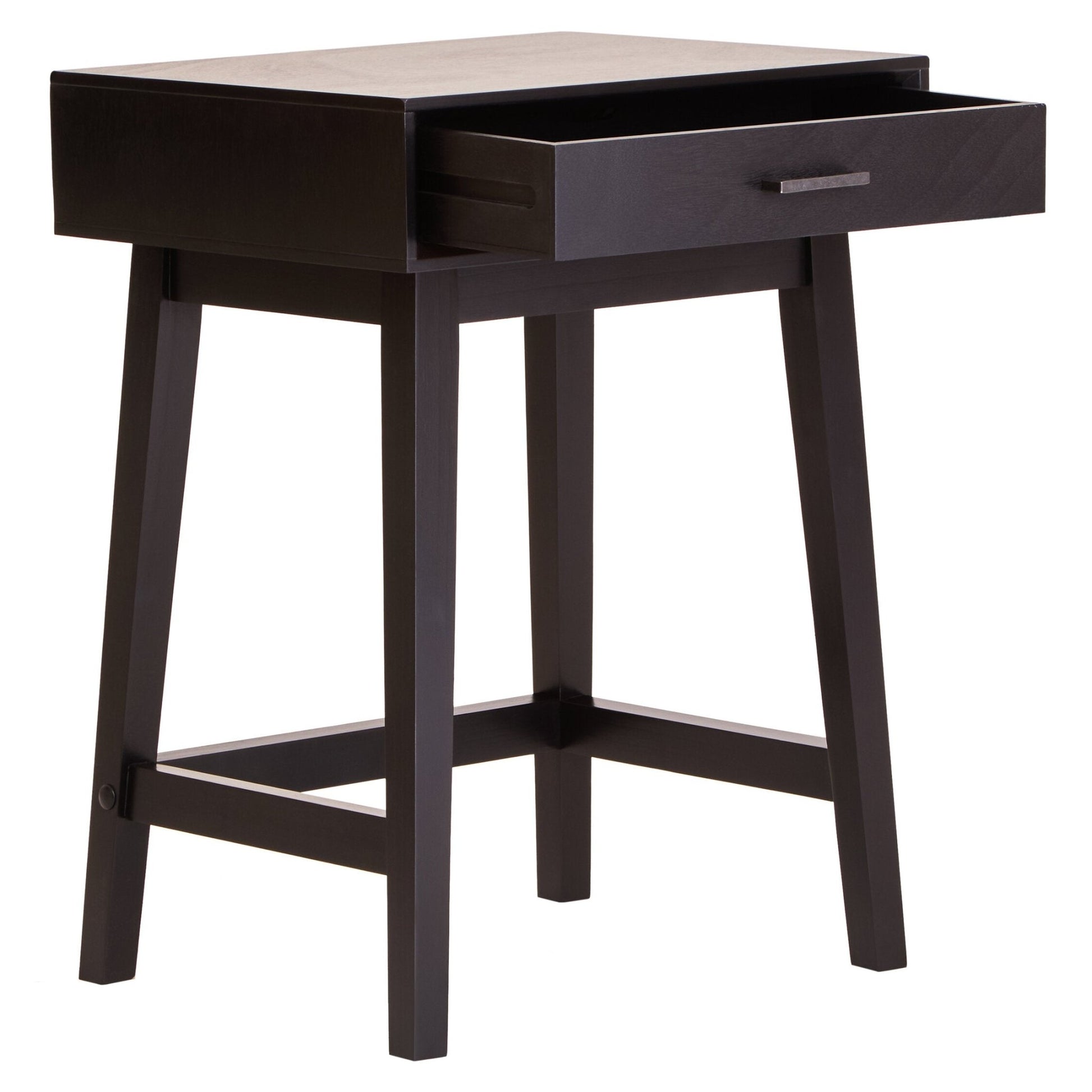Heritage One Drawer Black Finish Wooden Side Table | Luxury Home Accessories | Heulog Glow