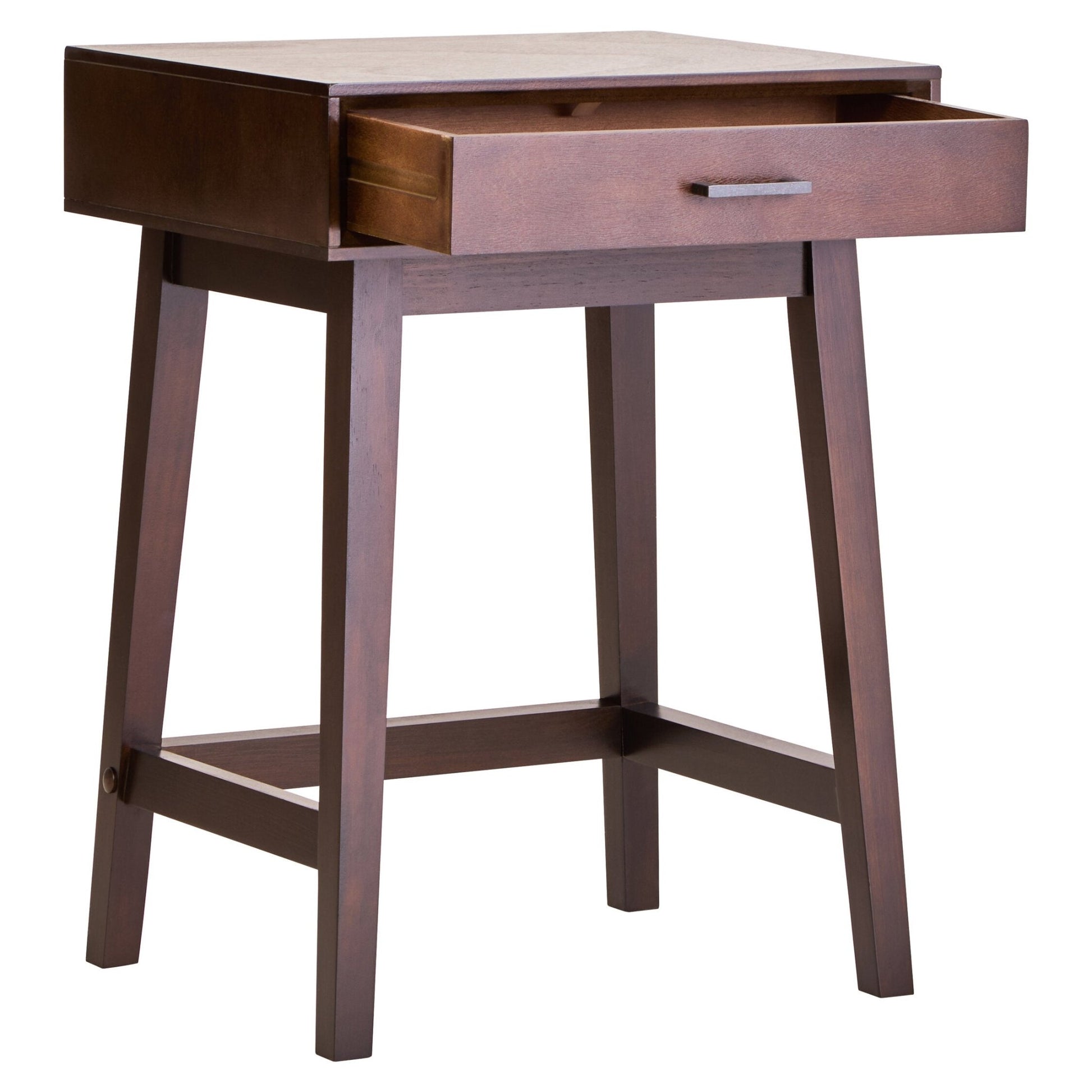 Heritage One Drawer Walnut Wood Finish Side Table | Luxury Home Accessories | Heulog Glow