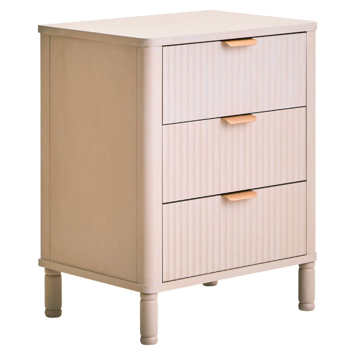 Heritage Reed Detail Taupe Three Drawer Wooden Chest | Luxury Home Accessories | Heulog Glow