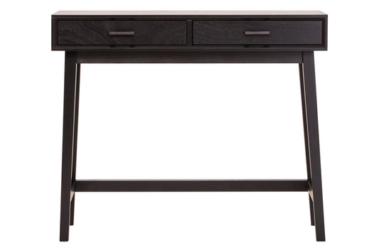 Heritage Two Drawer Black Finish Wooden Console Table | Luxury Home Accessories | Heulog Glow