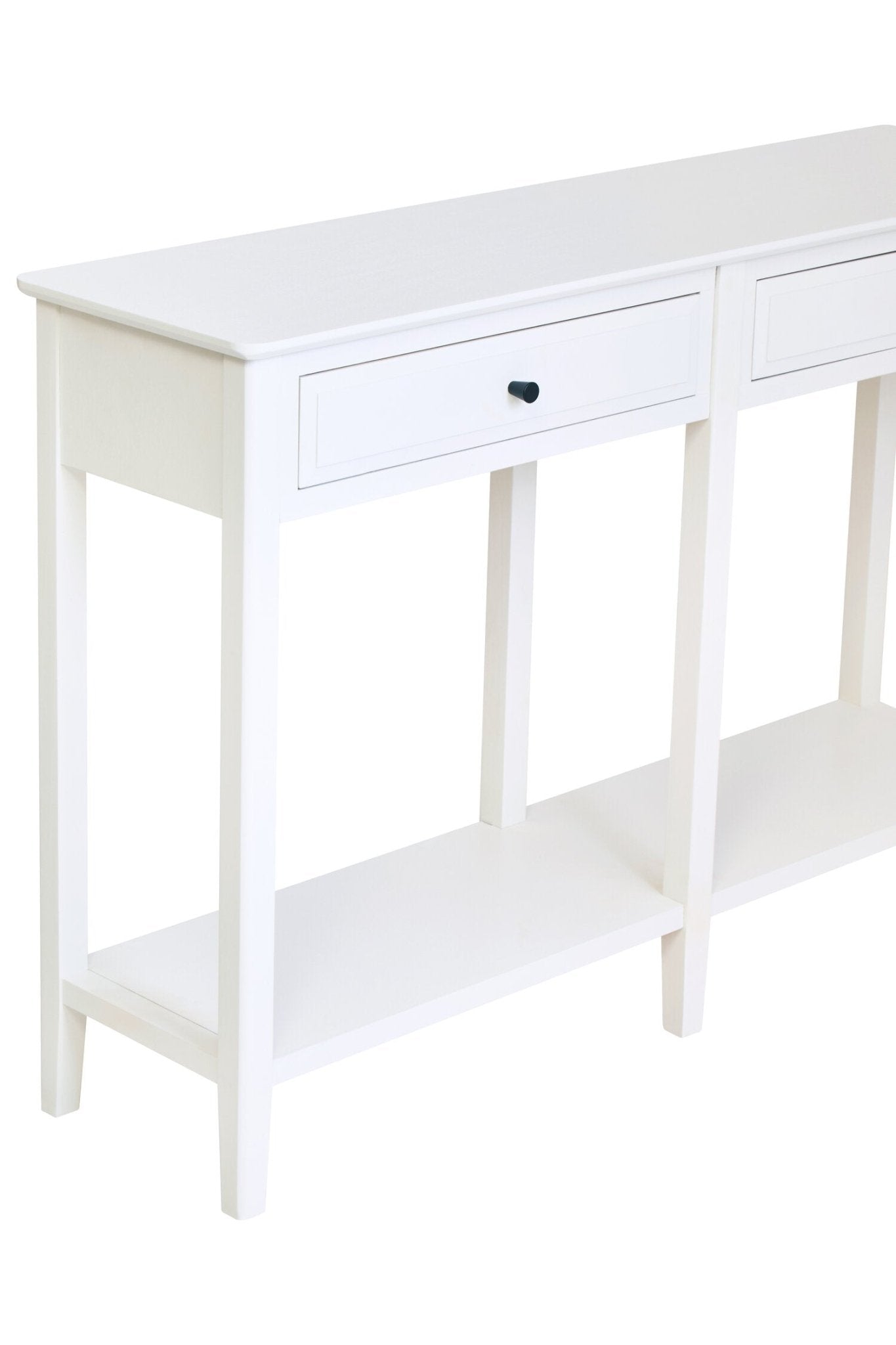 Heritage Two Drawer White Wooden Console Table | Luxury Home Accessories | Heulog Glow