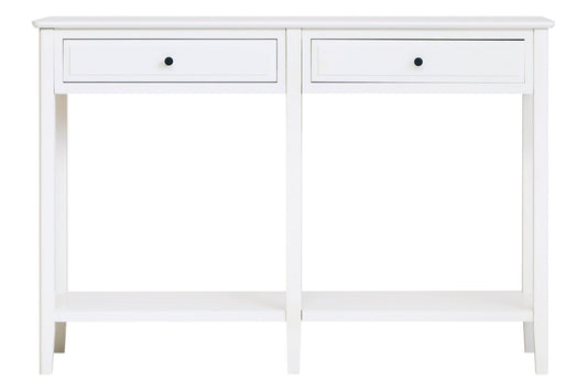 Heritage Two Drawer White Wooden Console Table | Luxury Home Accessories | Heulog Glow