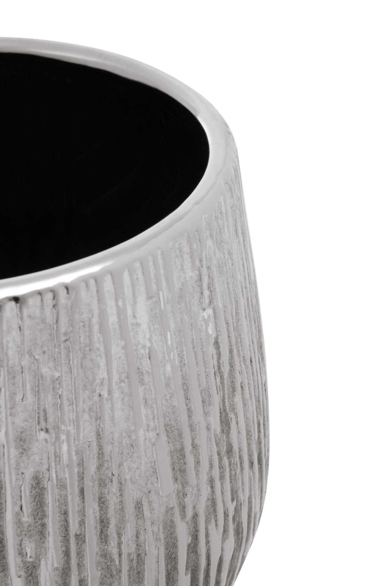 Hesper Large Silver Ceramic Planter | Luxury Home Accessories | Heulog Glow