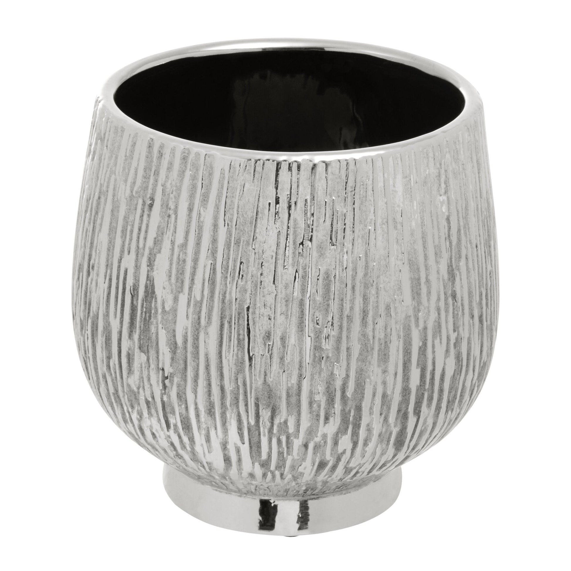 Hesper Large Silver Ceramic Planter | Luxury Home Accessories | Heulog Glow