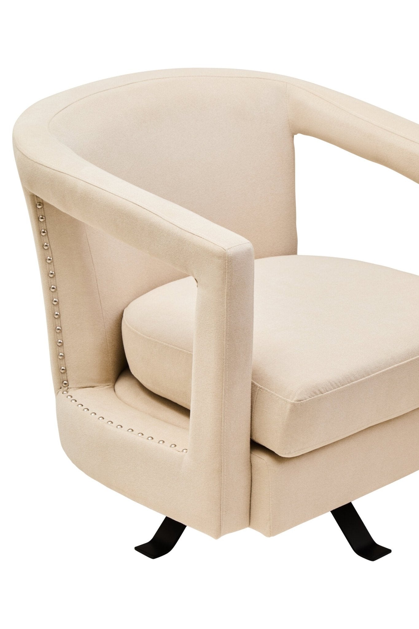 Hestia Beige Velvet Swivel Chair | Luxury Home Accessories | Heulog Glow
