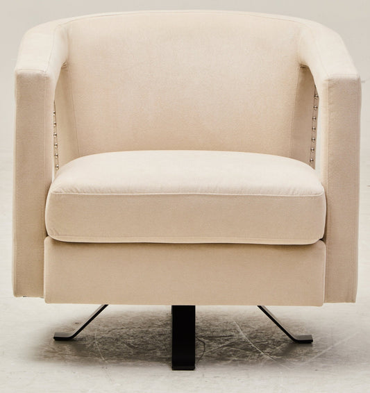 Hestia Beige Velvet Swivel Chair | Luxury Home Accessories | Heulog Glow