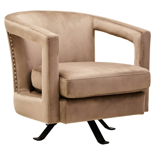 Hestia Mink Velvet Swivel Chair | Luxury Home Accessories | Heulog Glow