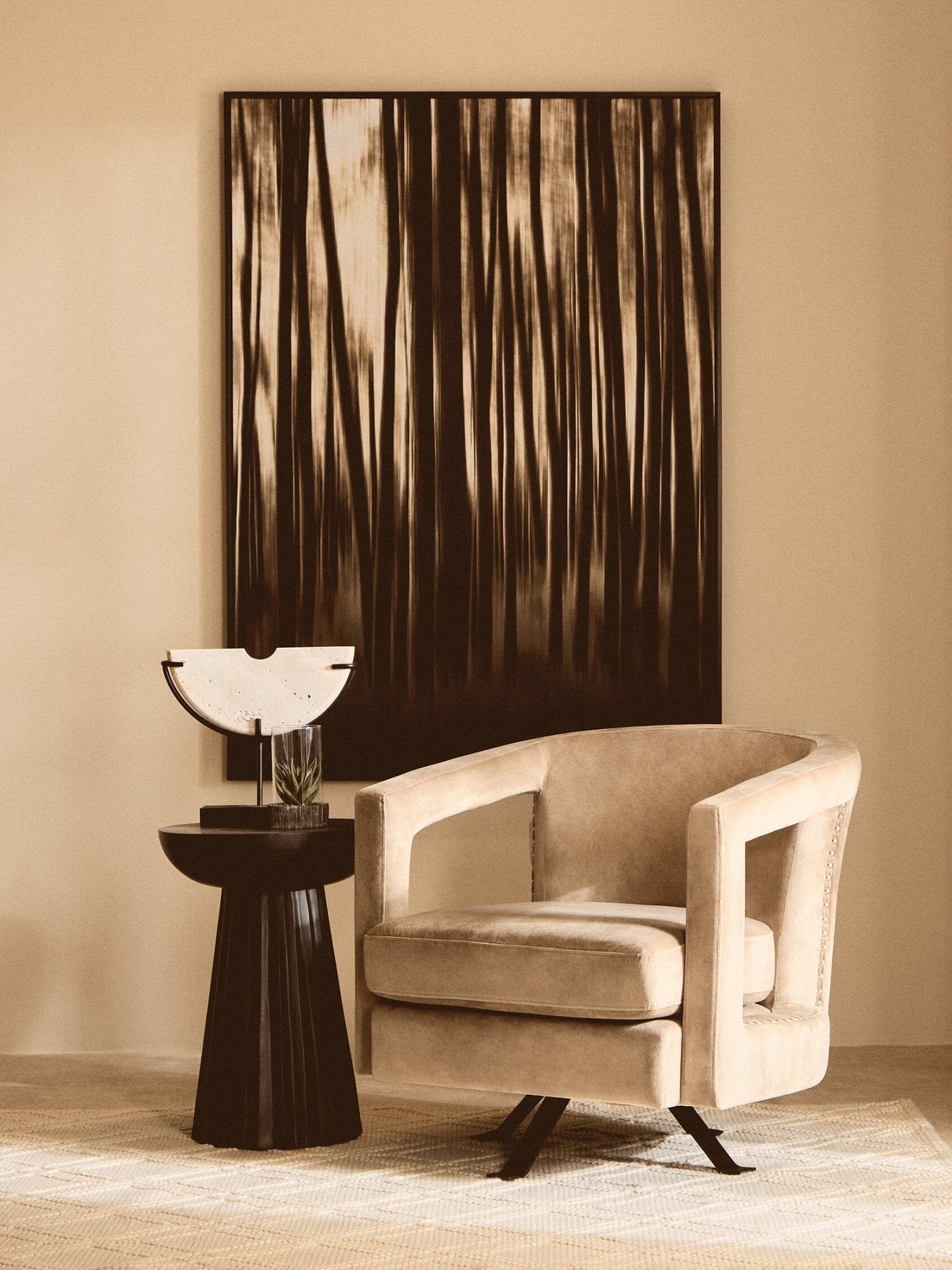 Hestia Mink Velvet Swivel Chair | Luxury Home Accessories | Heulog Glow