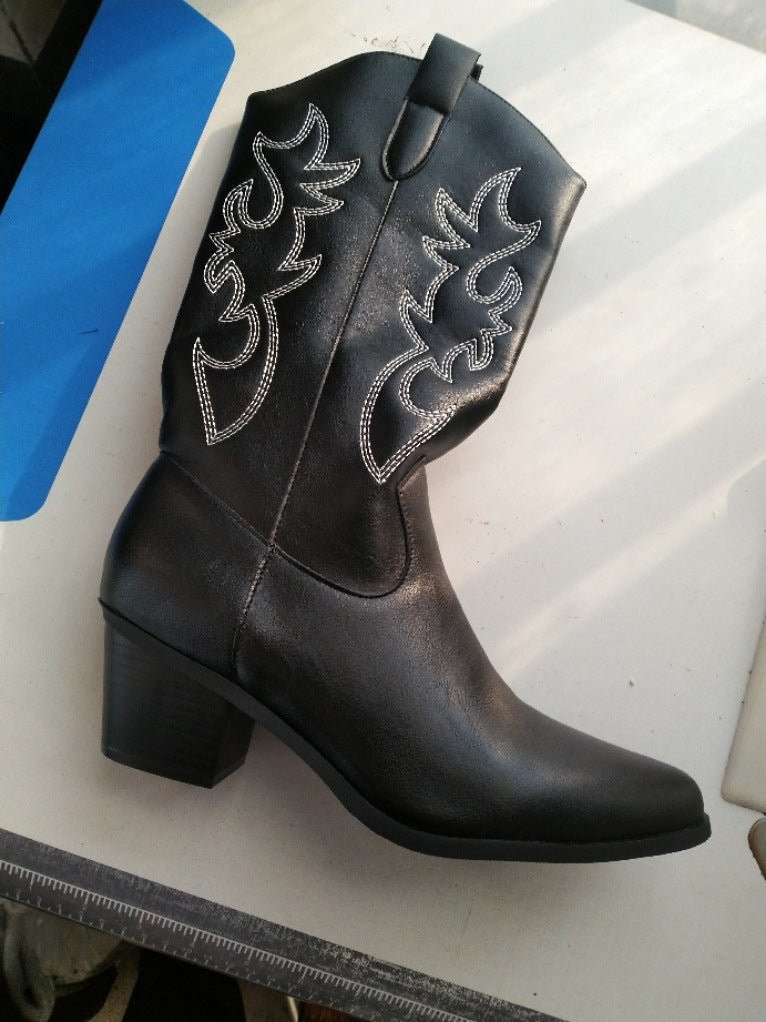High Heel White Western Cowboy Knight Boots | Luxury Home Accessories | Heulog Glow