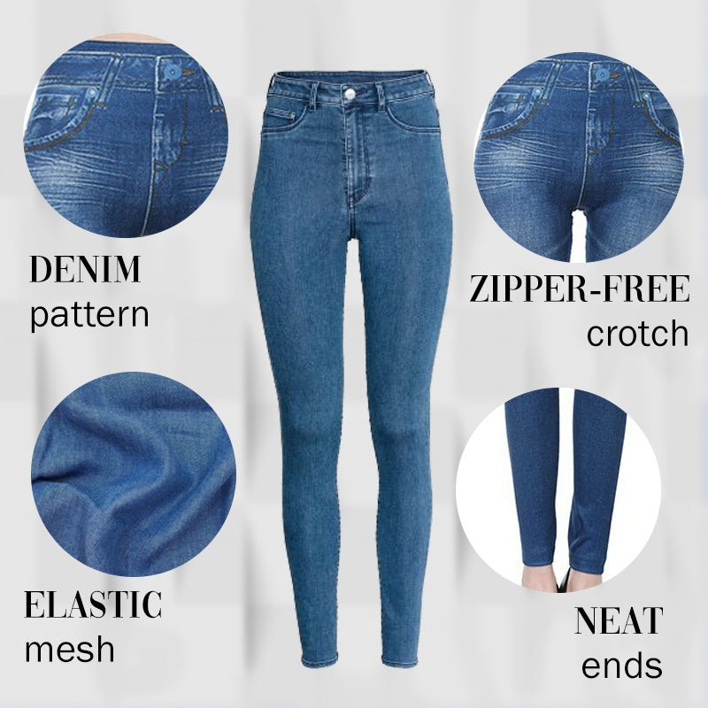 High Rise Waist Skinny Slim Fit Stretch Casual Basic Denim Pants With Faux Pockets | Luxury Home Accessories | Heulog Glow