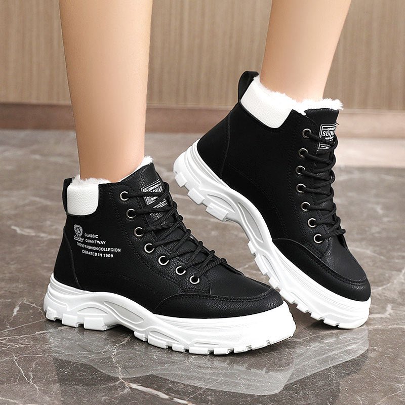 High-top Women's Shoes Cotton-padded Shoes With Velvet Warm | Luxury Home Accessories | Heulog Glow