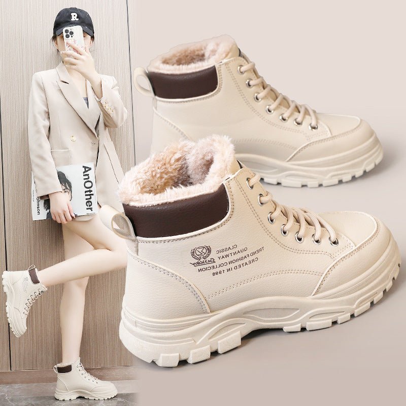 High-top Women's Shoes Cotton-padded Shoes With Velvet Warm | Luxury Home Accessories | Heulog Glow