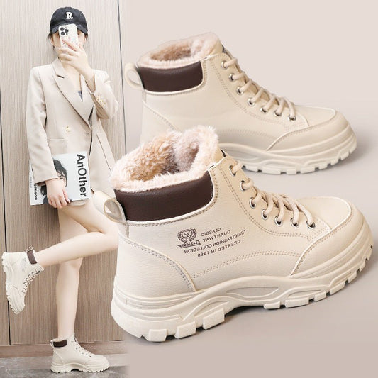 High-top Women's Shoes Cotton-padded Shoes With Velvet Warm | Luxury Home Accessories | Heulog Glow