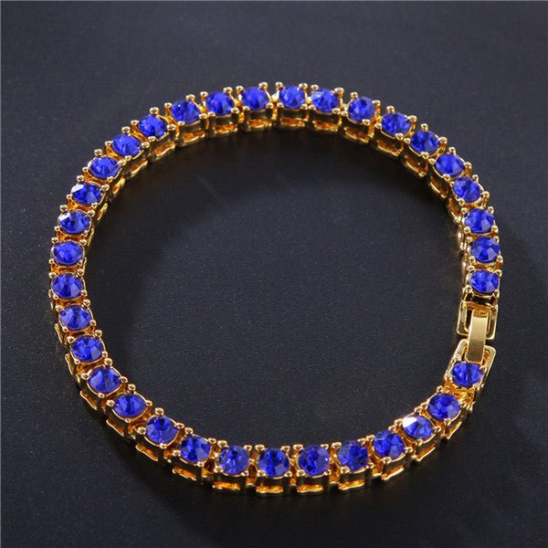 Hip Hop Bracelet Iced Out Single Row Rhinestones Chain Bling Tennis Charm Bracelets Zirconia Bracelets Link Chain Jewelry | Luxury Home Accessories | Heulog Glow