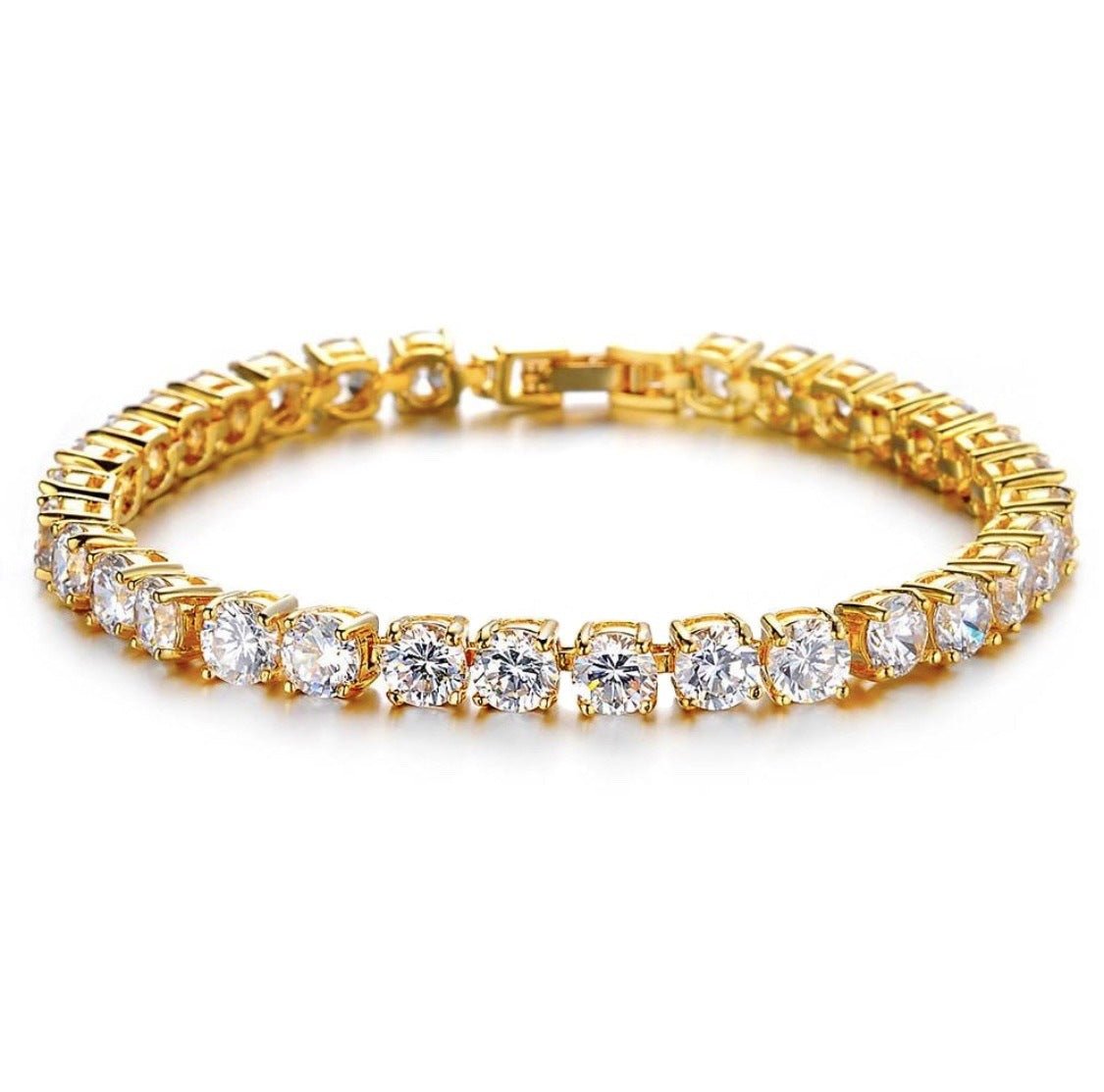 Hip Hop Bracelet Iced Out Single Row Rhinestones Chain Bling Tennis Charm Bracelets Zirconia Bracelets Link Chain Jewelry | Luxury Home Accessories | Heulog Glow