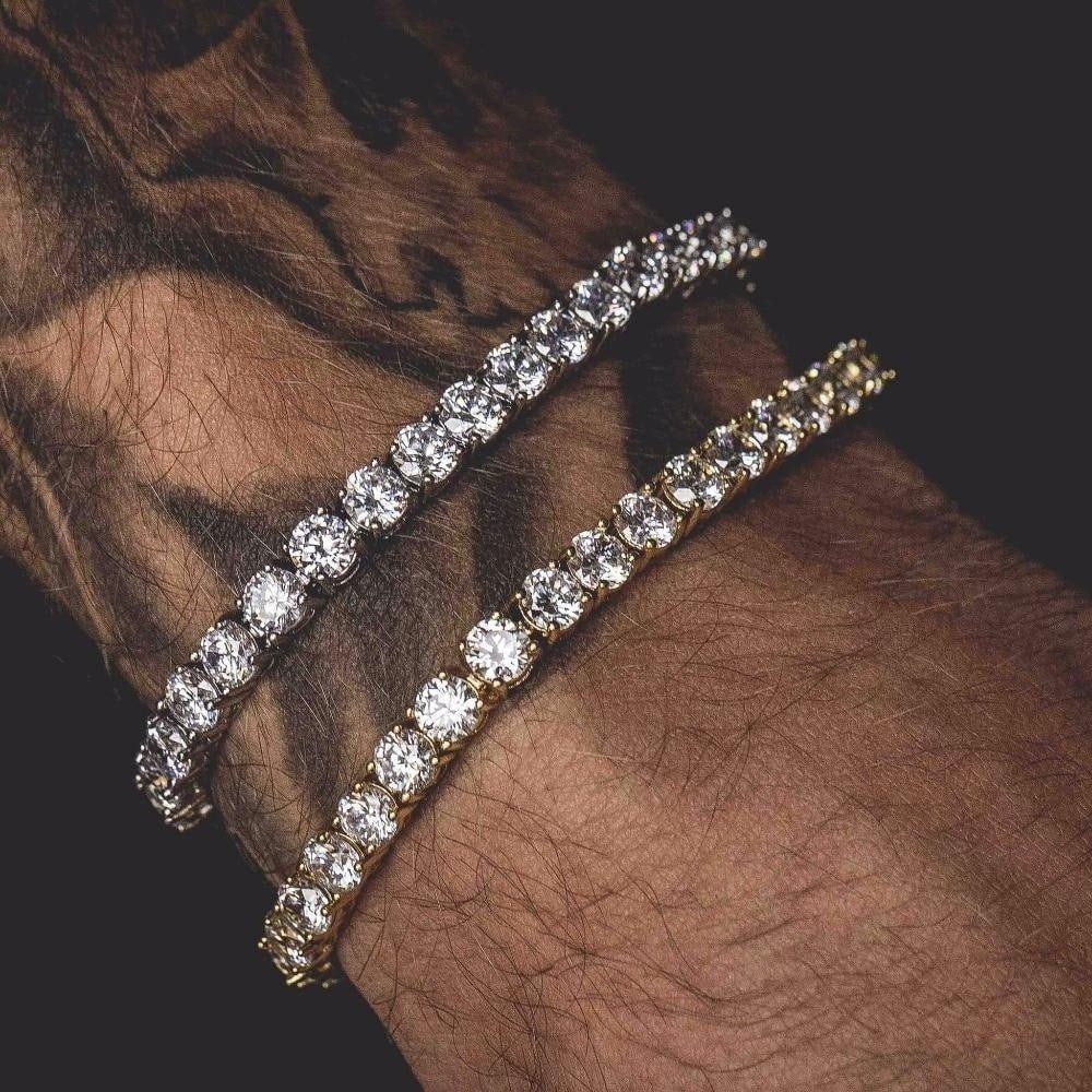 Hip Hop Bracelet Iced Out Single Row Rhinestones Chain Bling Tennis Charm Bracelets Zirconia Bracelets Link Chain Jewelry | Luxury Home Accessories | Heulog Glow
