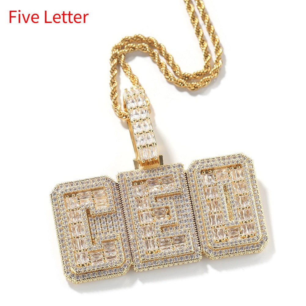 Hip-hop Copper Letter Necklace Customizable | Luxury Home Accessories | Heulog Glow