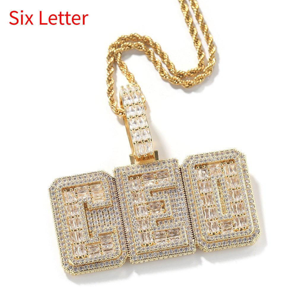 Hip-hop Copper Letter Necklace Customizable | Luxury Home Accessories | Heulog Glow