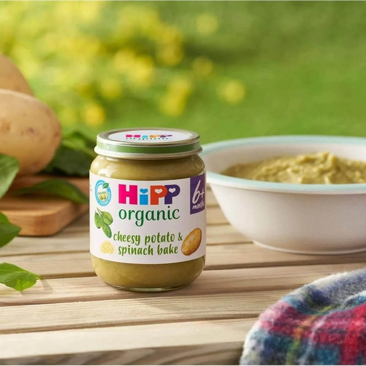 HiPP Organic Cheesy Potato & Spinach Bake Baby Food Jar 6+ months 125g | Luxury Home Accessories | Heulog Glow