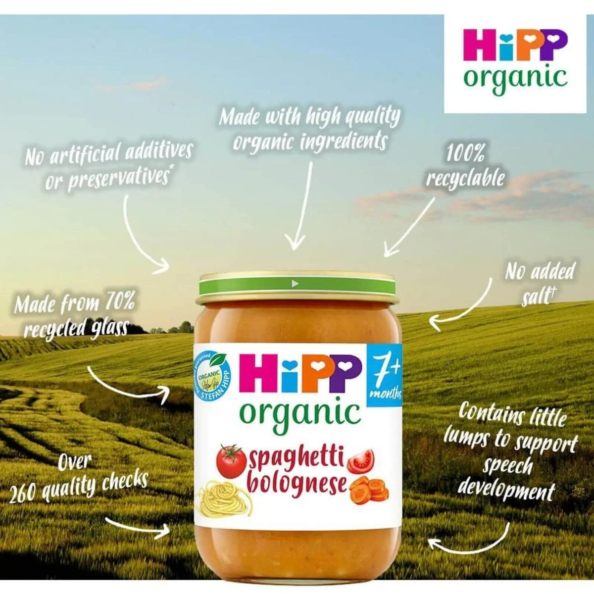 HiPP Organic Spaghetti Bolognese Baby Food Jar 7+ months 190g | Luxury Home Accessories | Heulog Glow