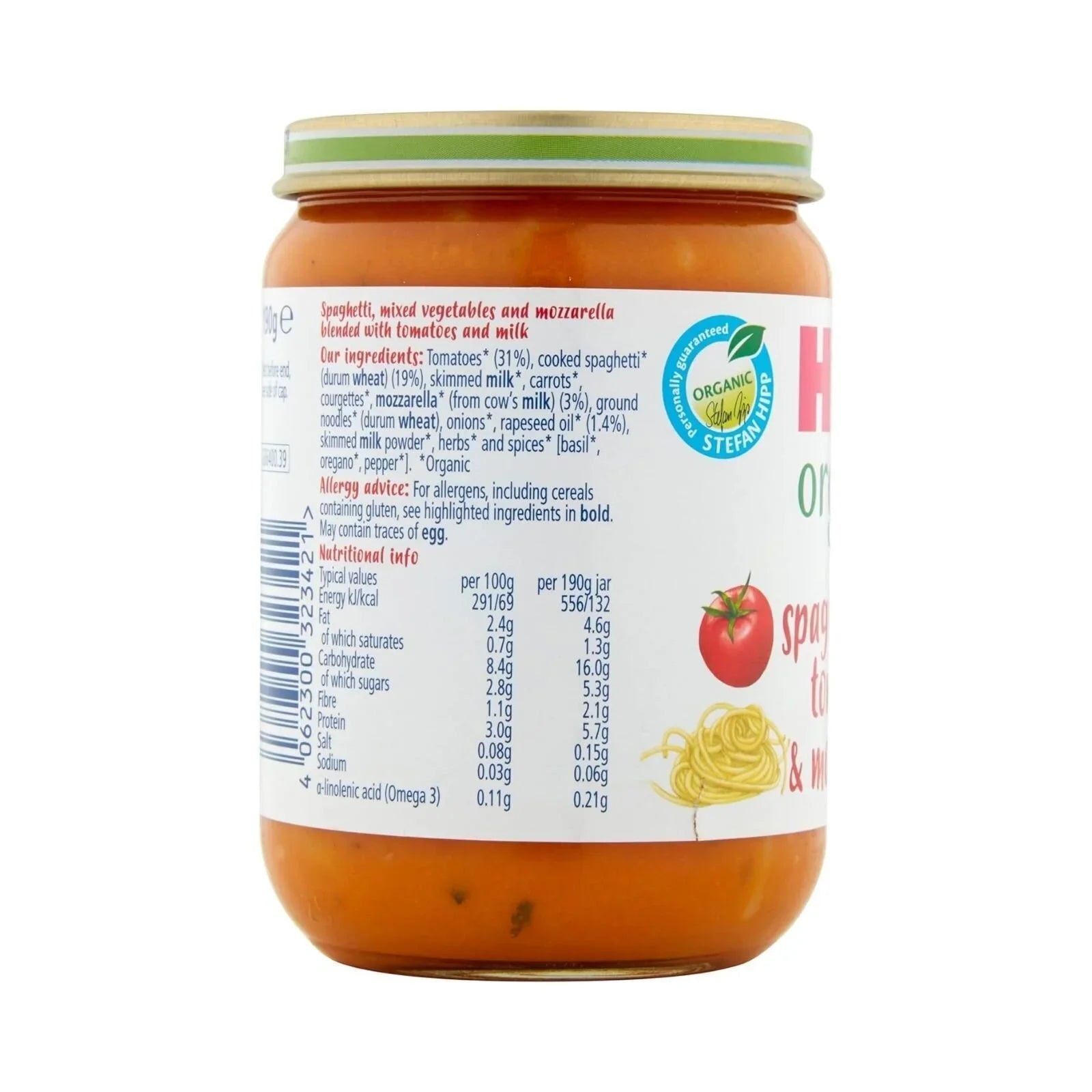 HiPP Organic Spaghetti with Tomatoes & Mozzarella Baby Food Jar 7+ months 190g | Luxury Home Accessories | Heulog Glow
