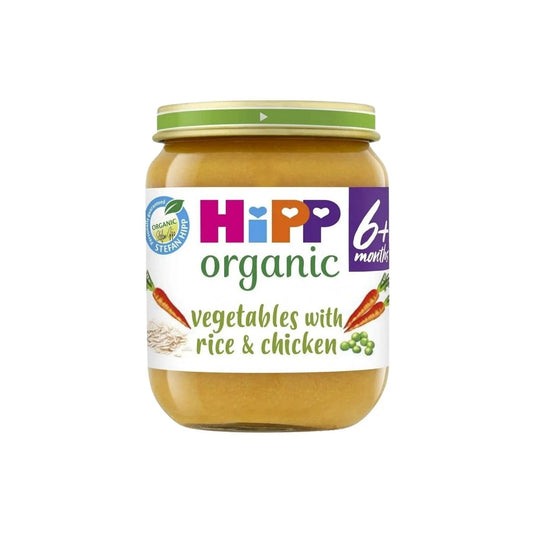 HiPP Organic Vegetables with Rice & Chicken Baby Food Jar 6+ months 125g | Luxury Home Accessories | Heulog Glow