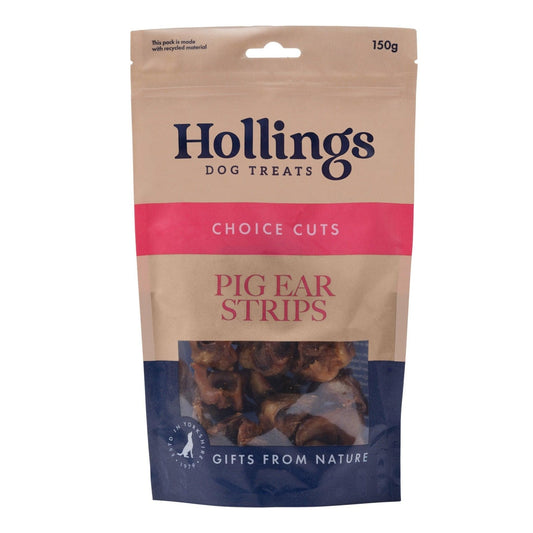 Hollings Pig Ear Strips 150g | Luxury Home Accessories | Heulog Glow