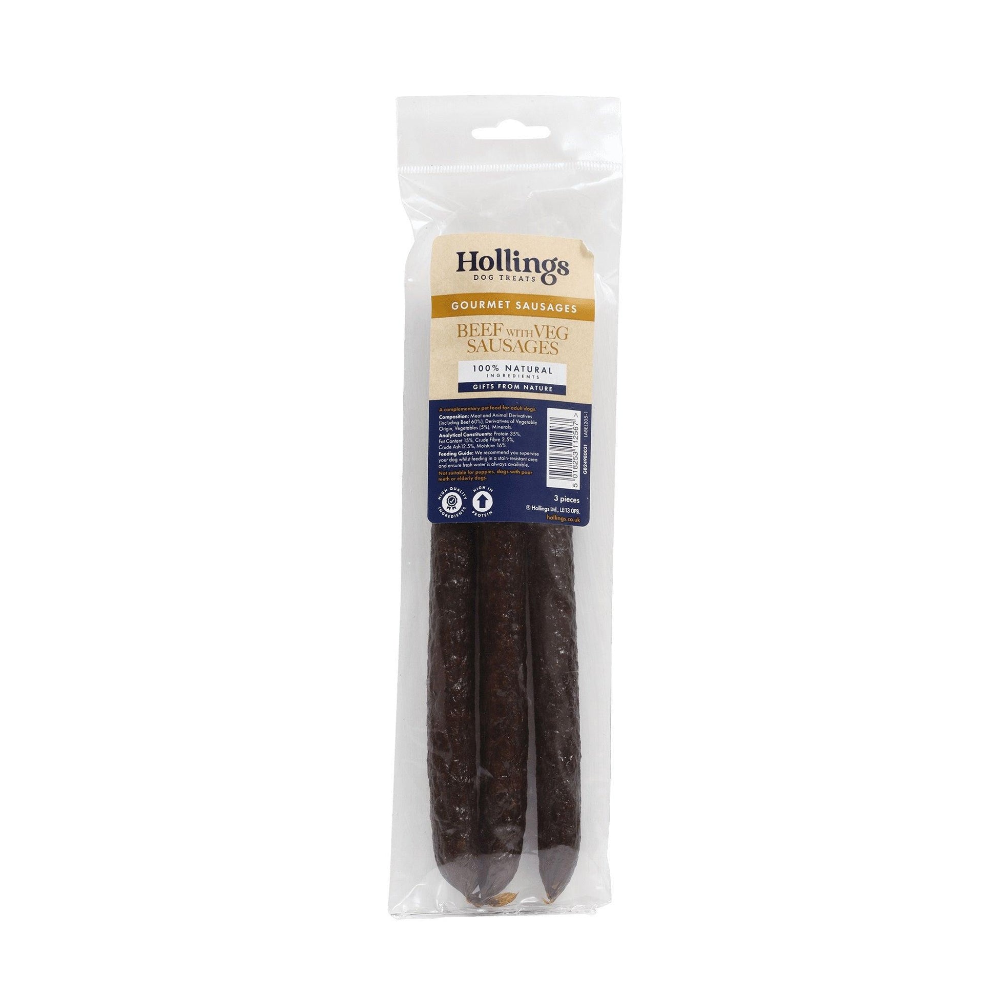 Hollings Sausage Beef & Veg x 3pk | Luxury Home Accessories | Heulog Glow