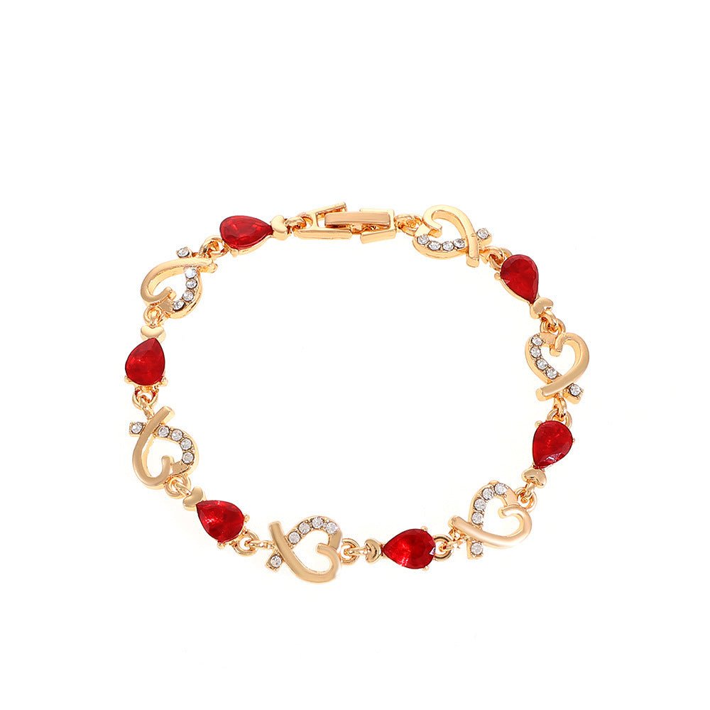 Hollow Love Bracelet With Rhinestones Fashion Temperament Heart-shaped Bracelet For Valentine's Day Gift Jewelry | Luxury Home Accessories | Heulog Glow