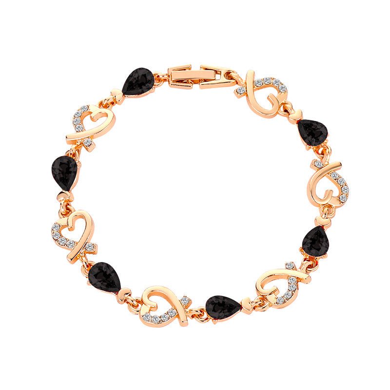 Hollow Love Bracelet With Rhinestones Fashion Temperament Heart-shaped Bracelet For Valentine's Day Gift Jewelry | Luxury Home Accessories | Heulog Glow
