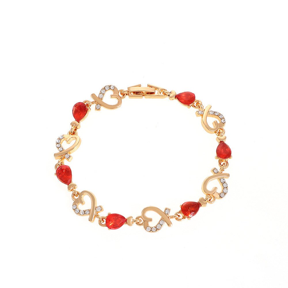 Hollow Love Bracelet With Rhinestones Fashion Temperament Heart-shaped Bracelet For Valentine's Day Gift Jewelry | Luxury Home Accessories | Heulog Glow