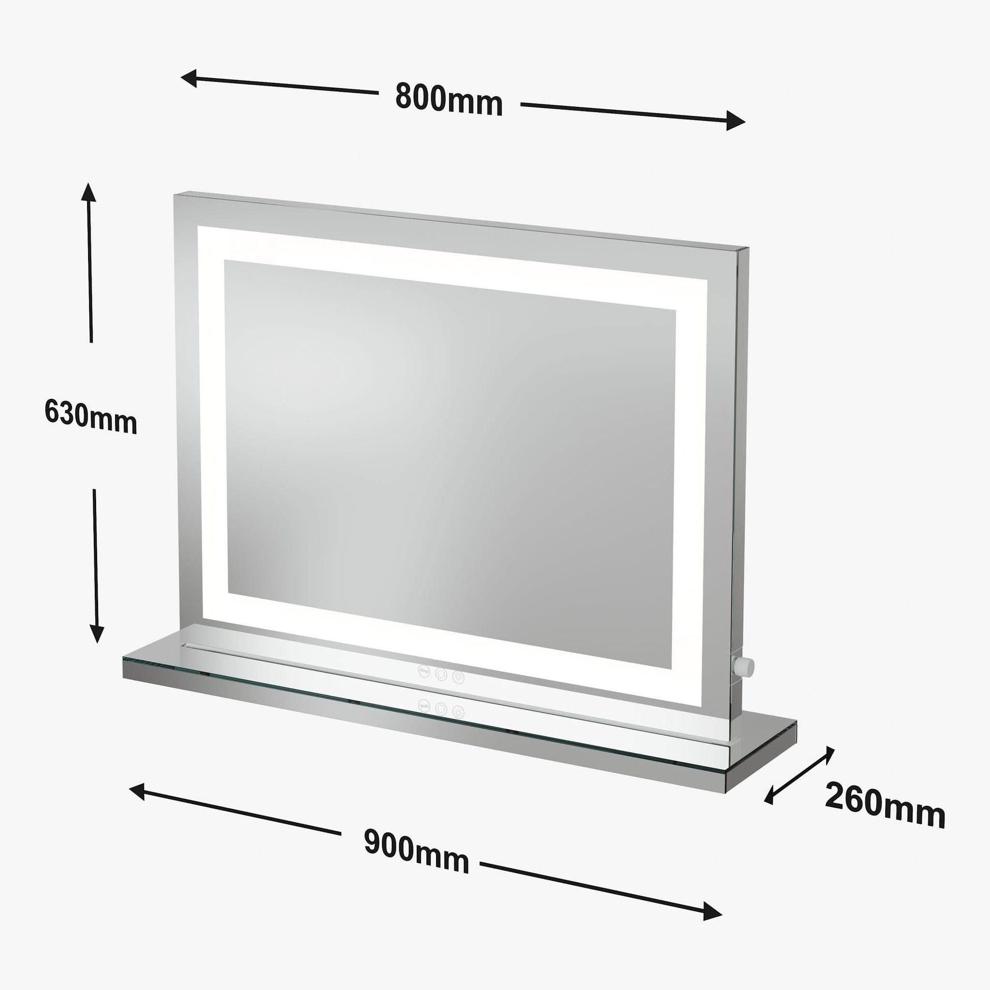 Hollywood Crystal Pro Mirror 80x60cm | Luxury Home Accessories | Heulog Glow