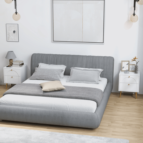 HOMCOM 2-Piece Bedside Tables Set with 2 Drawers for Bedroom, White | Luxury Home Accessories | Heulog Glow